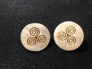 Triskelion Sterling Silver Ear Tips: Bright Finish