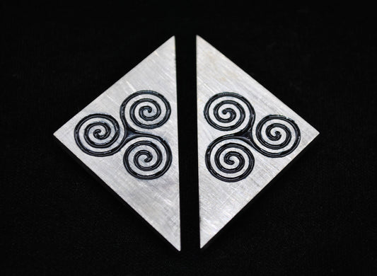 Triskelion Sterling Silver Lapel Tips: Ice Finish